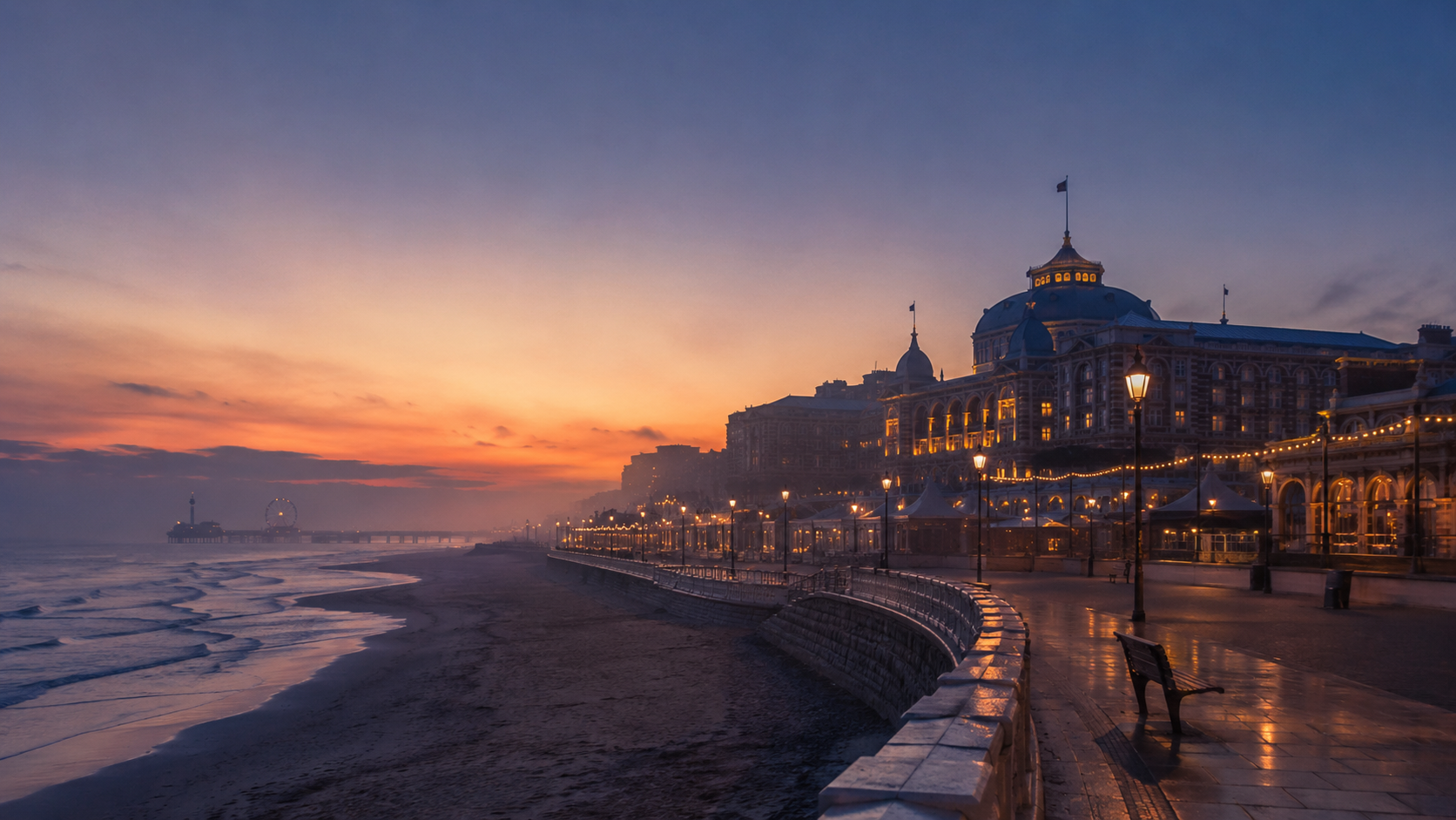 Originele redactionele sfeerillustratie van Scheveningen